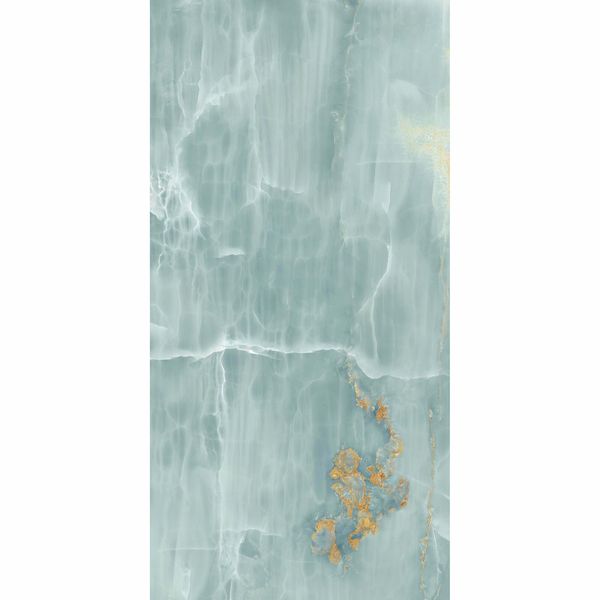 The Room Turquoise Onyx Marble Effect Matt Porcelain Wall and Floor Tile