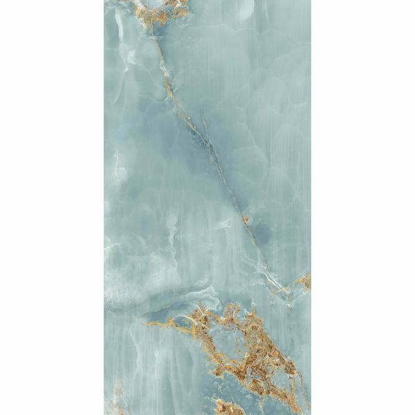 The Room Turquoise Onyx Marble Effect Matt Porcelain Wall and Floor Tile