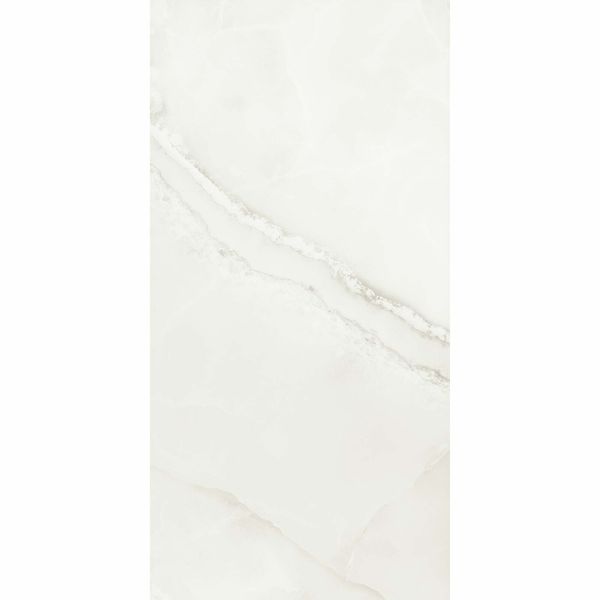 The Room White Onyx Marble Effect Polished Porcelain Wall and Floor Tile