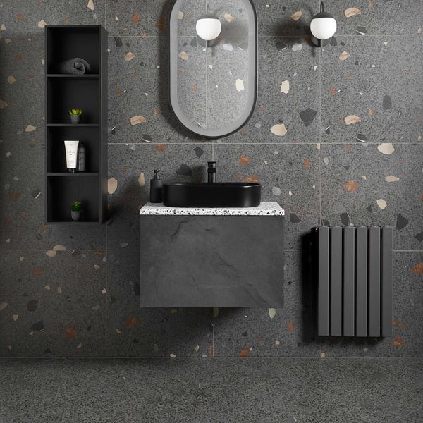 Trend Black Terrazzo Multicolour Wall and Floor Tile