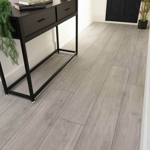 Verbier Grey Large Wood Effect Anti-Slip Matt Porcelain Floor Tile