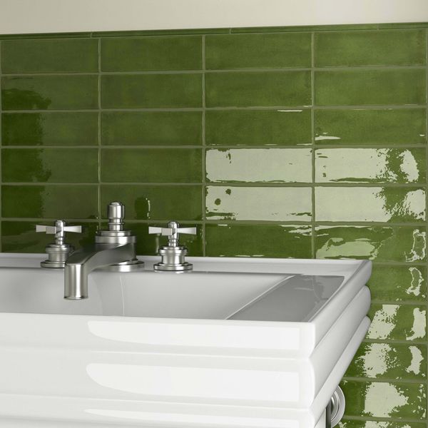Victorian Style Green Gloss Porcelain Wall Tile