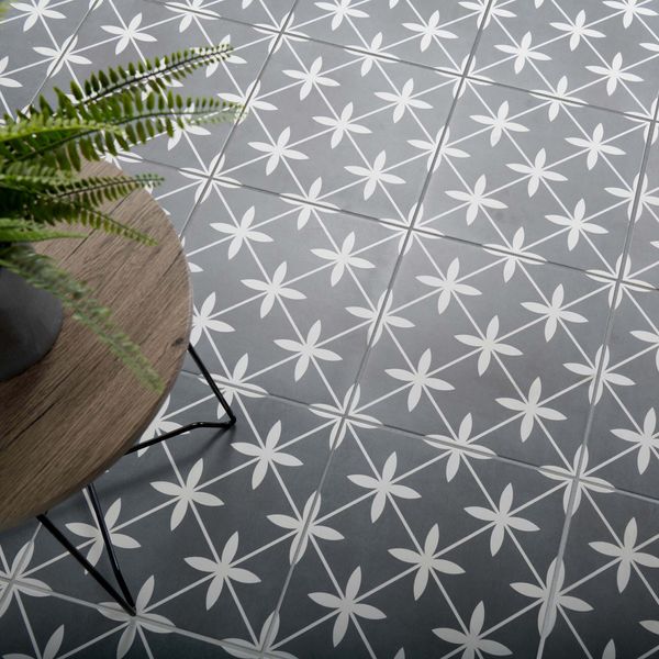 Wicker Grey Pattern Wall and Floor Tile